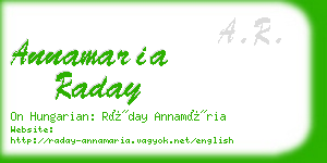 annamaria raday business card